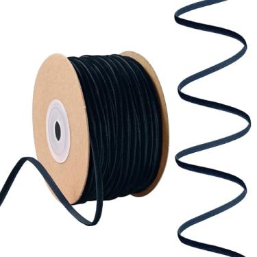 Imagem de Rilisili Fita de veludo azul marinho 1/20.3 cm x 50 jardas tecido carretel para veludo Chocker decoração de guirlanda de dia dos namorados decoração de casa ornamentos artesanais embrulho de presente