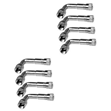 Imagem de 8 peças 90 válvula Schrader válvula de pneu de ar de latão haste Schrader adaptador de extensão de haste de 90 graus