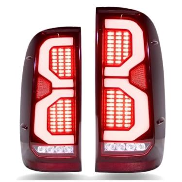 Imagem de Lanterna Traseira LED para Toyota Hilux 2005-2015, Vermelha, Modelo Novo, Par de Luzes de Freio com Iluminação LED.