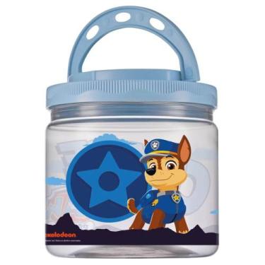 Imagem de Pote Plástico Com Alça 1L Porta Bolachas Biscoitos Patrulha Canina - B