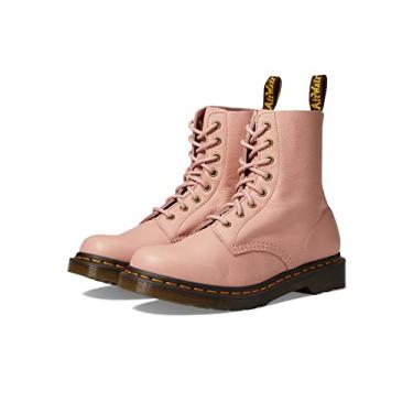 Imagem de Dr. Martens Botas femininas Pascal 1460 – Salto ranhurado com laço no calcanhar, botas genuínas e elegantes, Bege pêssego, 11