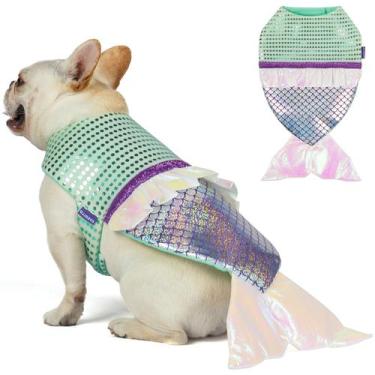Imagem de Fantasia de cachorro Cheollo Mermaid Outfit para cães pequenos XS - cy