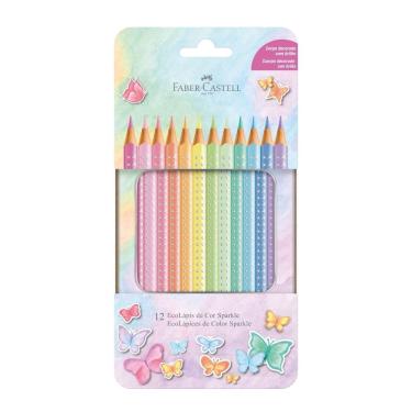 Imagem de Lapis De Cor Sparkle 12 Cores Pastel Estojo Lata Faber Castell