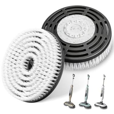 Imagem de Pacote com 2 novas cabeças de escova de substituição para esfregão a vapor Shark S7000/S7001/S7005/S7201/S7000AMZ/S8000/S8001/S8201, limpeza e polimento profissionais, pisos rígidos de limpeza