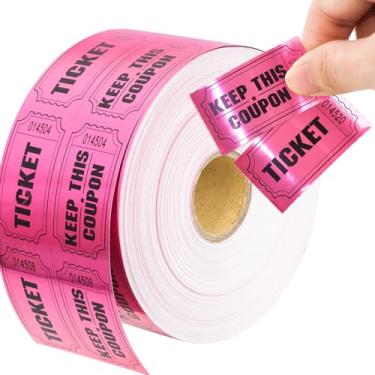 Imagem de ceiba tree 1000 Raffle Tickets Double Roll Metallic Pink Foil Ticket for Events Carnivals Entry Class Reward Prizes