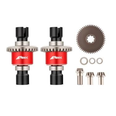 Imagem de NMNRC Steel 2PCS Differential Diff & Input Spur Gear Compatible with HyperGO 1/16 H16BM H16PL H16GT H16DR 16207 16208 16209 16210 1/14 14209 14210 14301 14303 Upgrades Part Red