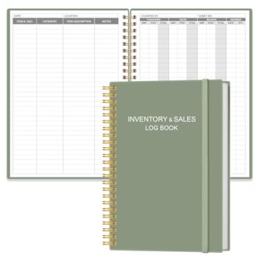 Imagem de Livro de registro de inventário e vendas para pequenas empresas – livro contábil de inventário, caderno de inventário, livro rastreador de pedidos para compras, vendas e reabastecimentos, 14,7 cm x