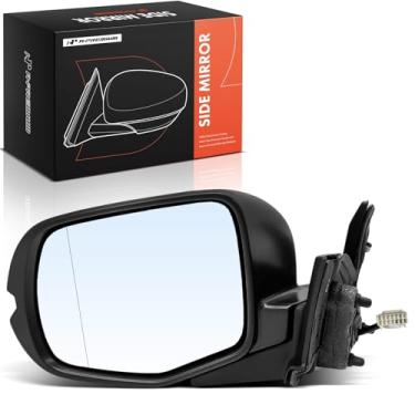 Imagem de A-Premium Espelho retrovisor traseiro externo preto texturizado manual com Honda Pilot 2016 - Compatível com Honda Pilot 2016