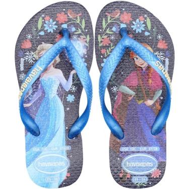 Imagem de Chinelo de Dedo Havaianas Infantil Slim Princess Menina, Azul, 25/26