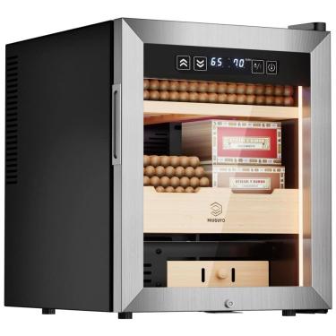 Imagem de Umidor de Charutos Elétrico 50 Litros MIUGUYO, para 350 Charutos, Controle de Temperatura e Umidade, Gabinete em Cedro Espanhol, Trava.