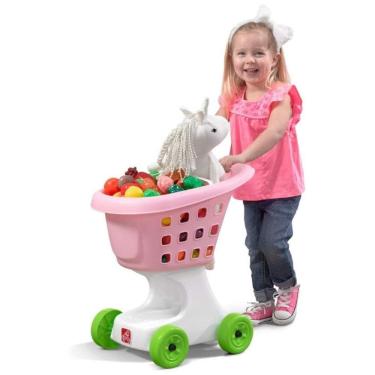Imagem de Carrinho de Compras Infantil, Feito de Plástico Durável, Para Crianças a Partir de 2 Anos, Step2 Little Helper`s, Rosa