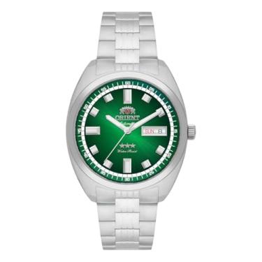 Imagem de Relógio Orient Heritage Yn6ss004 E1sx Automático 3 Estrelas Correia Prateado Bisel Prateado Fundo Verde