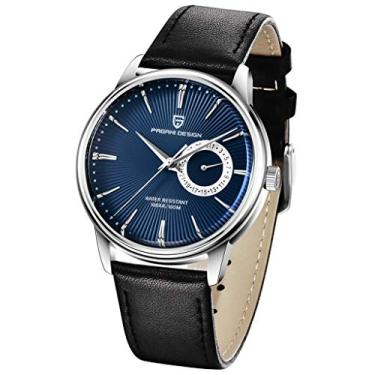 Imagem de Pagani Design Relógio de pulso masculino casual de couro e quartzo para homens, à prova d'água, para negócios, relógios exclusivos, movimento japonês, Azul 1654, Relógios de quartzo