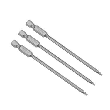 Imagem de uxcell 3 peças de ponta esférica Hex Bits 1/4 polegadas Hex Hank 3,9 polegadas comprimento magnético chave de fenda S2 HRC58 broca de chave de fenda, a19082100ux0039, H2