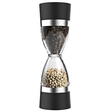 Imagem de LUYILA Moedor de pimenta e moedor de sal - Moedor de sal marinho de cerâmica ajustável e moedor de pimenta - Saleiro e pimenteiro de vidro alto