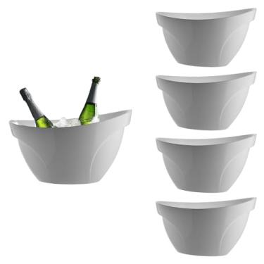 Imagem de Champanheira Grande 12l Elegante Resistente Acrilíco 5pçs (BRANCO)