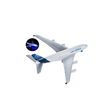 Imagem de Avião de brinquedo Passenger A380 com som de luz 40 cm branco com azul