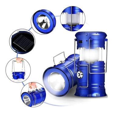 Imagem de 2X Lanterna E Lampião Solar Recarregável Camping Pesca Bar