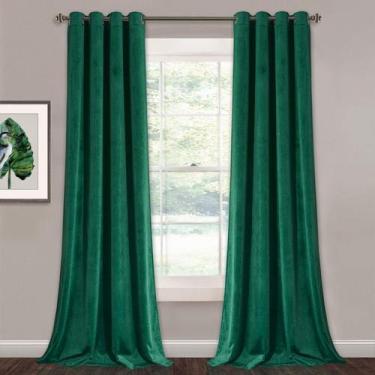 Imagem de Cortinas StangH Emerald Green Velvet 260x260cm 2 painéis
