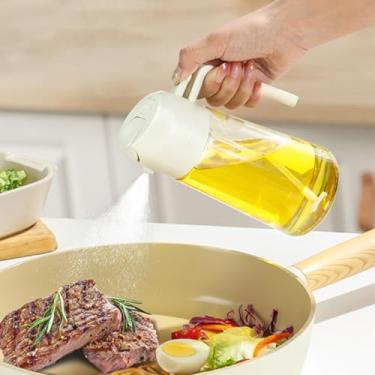 Imagem de Pulverizador de óleo para cozinhar, frasco dispensador de azeite 2 em 1 para cozinha, névoa de óleo de grau alimentício para fritadeira a ar, salada, fritura, churrasco