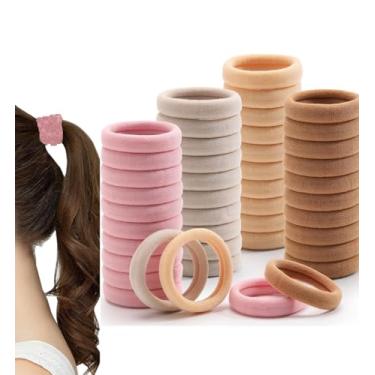 Imagem de 100 faixas de cabelo macias e elásticas – laços elásticos sem costura, suportes de rabo de cavalo suaves para cabelos grossos e finos, elásticos para mulheres, meninas e crianças
