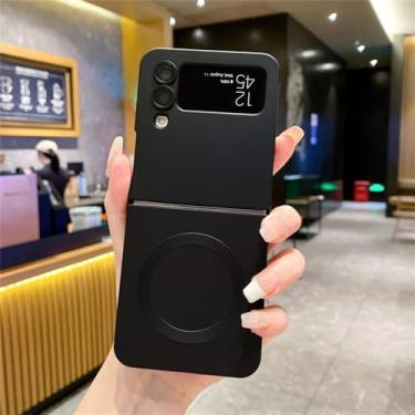 Imagem de Capa luxuosa de silicone macio para carregamento sem fio, capa ultrafina para samsung galaxy z flip 3 4 5, preta, para samsung z flip 5