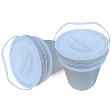 Imagem de Balde Tampa Rosca Para Lavar Roupa - Kit 2 Pçs