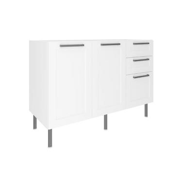 Imagem de Gabinete De Cozinha Modulado Cz-3300 S- Tampo C- 2 Portas E 3 Gavetas 120cm Branco - Te...