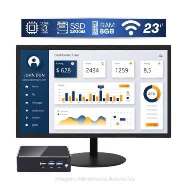 Imagem de Mini pc TOB i3-4012y com 8gb ram com 120gb ssd Wi-fi e Monitor 23 - TO