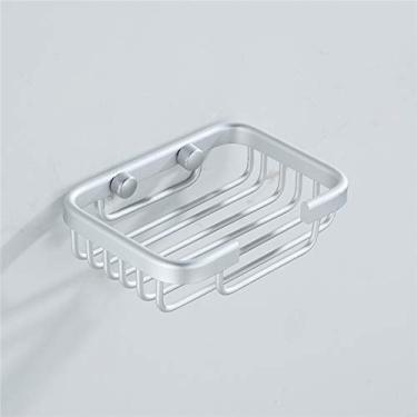 Imagem de Saboneteira de montagem na parede, suporte de sabão autodrenável de alumínio, poupador de sabão, cesta de sabonete, suporte de esponja para banheiro, acessórios de cozinha