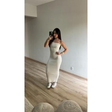 Imagem de Vestido Longo Canelado Transpassado Costas Tricot Verão - Calu Tricot,
