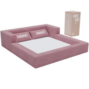 Imagem de Cama Montessoriana Casal Aconchego 100% Espuma Boucle Rosa Keiko - Kei