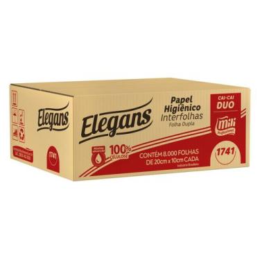 Imagem de Papel higienico cai cai folha dupla duo Mili Elegans 100% 10x20 8000f