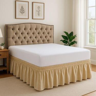 Imagem de Protetor Lateral Cama Saia Box Casal Queen e King Universal 170 Fios L