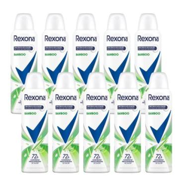 Imagem de Kit 10 Desodorante Antitranspirante Aerosol Feminino Rexona Bamboo 72 