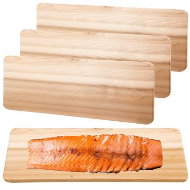 Imagem de Landical 3 peças GG XXL grandes cantos arredondados tábuas de cedro para grelhar filé mais grosso de carne peixe vegetais adicionando fumaça e sabor de imersão rápida para o Natal de Ação de Graças