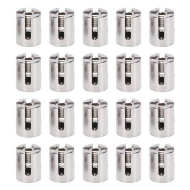 Imagem de Luocute 20 PCS Braçadeiras de Cabo Cruzado, Clipes de Cabo de Aço Inoxidável T316 para Cordas de 3 Mm 1 8 Polegadas ou Acessórios de Haste, Sem Braçadeiras de Perfuração Com Chave