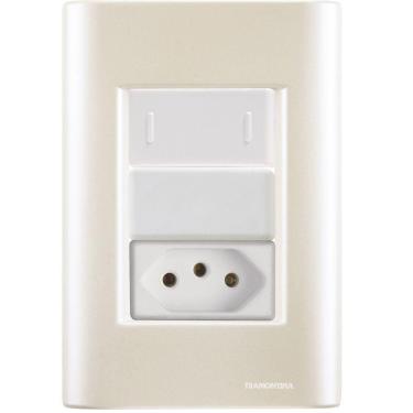 Imagem de Interruptor E Tomada 20a Giz Pérola Tramontina Completo Pronto Tramontina