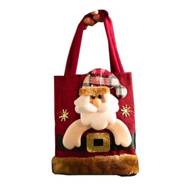 Imagem de Bolsa portátil de Natal, véspera de Natal, bolsa de presente criativa para doces, bolsa portátil pequena para presente de maçã (20 x 20 cm)