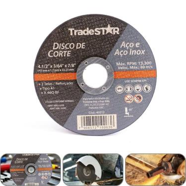 Imagem de Disco De Corte 115 X 1,2 Mm Furo 7/8 Aço E Inox Tradestar