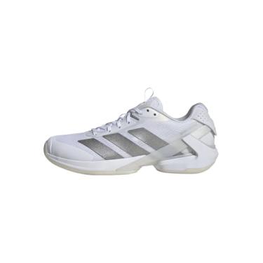 Imagem de adidas Tênis feminino Adizero Ubersonic 5, Branco/Prata Metálico/Branco, 36
