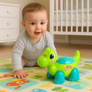 Imagem de Brinquedo Para Bebê Dinossauro Bate E Volta Luz e Som - Pica Pau