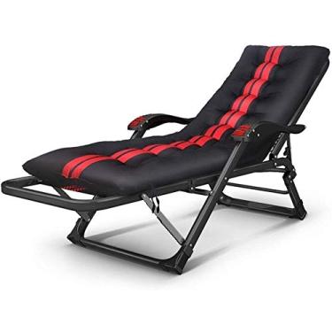 Imagem de Espreguiçadeira de jardim, espreguiçadeira dobrável, dobrável, gravidade zero, espreguiçadeira com almofada de algodão, poltrona reclinável para praia, pátio, jardim, cadeira portátil para acampamento