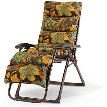 Imagem de Espreguiçadeira com gravidade zero, espreguiçadeira, dobrável, reclinável, cadeira de jardim ao ar livre com almofadas removíveis, suporte de 260 kg (cor, padrão flor), estampa floral
