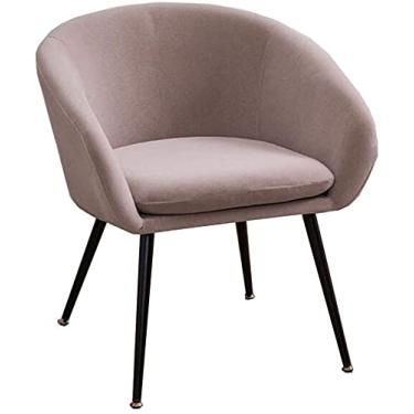Imagem de Cadeira de jantar veludo lazer apoio de braço sofá cadeira estofada pernas de metal sala de estar escritório restaurante cadeira de recepção (cor: cinza 1)