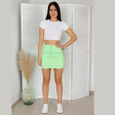 Imagem de Saia Sarja Curta Feminina Cintura Média Enfim-Feminino