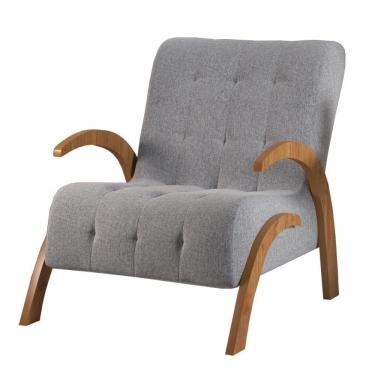 Imagem de Poltrona Flower Em Linho Cinza