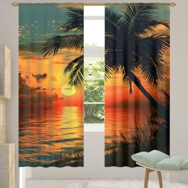 Imagem de 2 conjuntos de painéis de cortinas transparentes do sol do mar, cortinas transparentes arejadas com filtro leve, painéis de cortina de porta e janela para sala de estar, quarto, jantar, 192 cm de