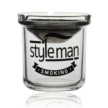 Imagem de Cinzeiro de vidro transparente com design de funil – À prova de vento, sem tampa para uso interno e externo em casas, escritórios, bares, cafés e muito mais