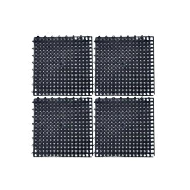 Imagem de Kit 4 Pisos Emborrachados Antiderrapantes 30x30 cm para Banheiro e Sauna(Preto)